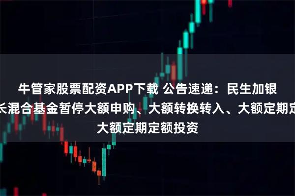 牛管家股票配资APP下载 公告速递：民生加银创新成长混合基金暂停大额申购、大额转换转入、大额定期定额投资